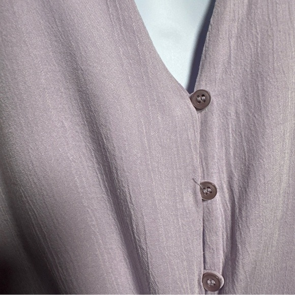 Zara Shirt Womens Small Lavender Front Tie Knot Blouse Crop Lightweight Boho - Picture 7 of 14